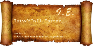 Istvánfi Eszter névjegykártya